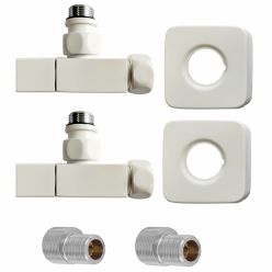 Комплект для подключения с вентилем (квадратный) 3/4" 1/2" белый , Stinox 