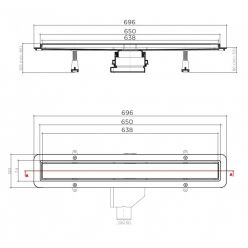 Душевой лоток Pestan Confluo Compact Line 750, 13702511 двухсторонний