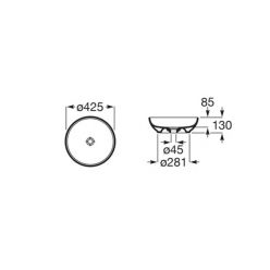 Умывальник Roca BOL 42 см FINECERAMIC®, 32787M000