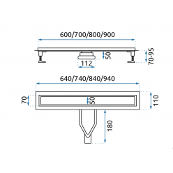 Трап для душа Rea NEOX SUPERFLOW NIСKEL MATT 80 см, REA-G2707 матовый никель