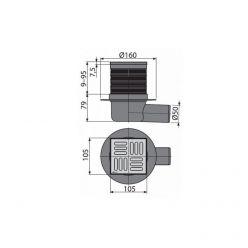 Душевой трап AlcaPlast APV31, APV31-BL-01