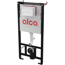 Инсталляция AlcaPlast AM101/1120+M571+M91 (кнопка хром) + унитаз подвесной Bocchi V-Tondo Rimless (54 см) 1416-001-0129 с сиденьем, безободковый