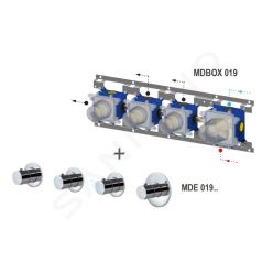 Внешняя часть смесителя ТЕРМОСТАТ на 3 выхода Paffoni Modular Box (цвет - черный матовый), MDE019NO