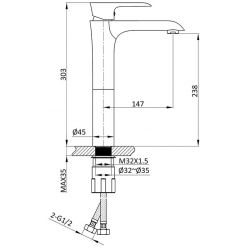 Смеситель для раковины Vincea Esse VBF-1E2CH