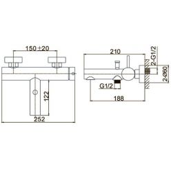 Смеситель для ванны Caprigo Don 53-011-CRM