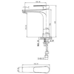 Смеситель для умывальника Caprigo Atlantic 51-023-CRM