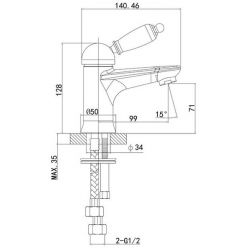 Смеситель для умывальника Caprigo Adria-uno 02-522-CRM