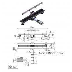 Душевой лоток Roxen Black Slim 91070-60 черный