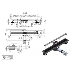 Душевой лоток Roxen Chrome Slim 91060-75 хром