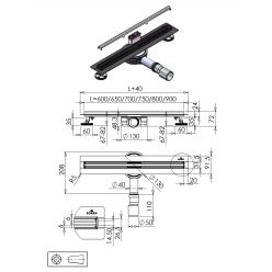 Душевой лоток Roxen Chrome Slim 91060-65 хром