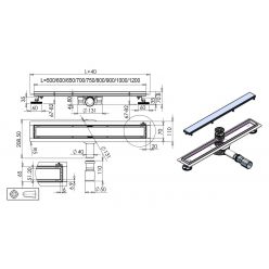 Душевой лоток Roxen Supra Gun Metal 91050-120GM оружейная сталь