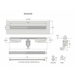 Душевой лоток Berges Wasserhaus B1 Antik 700 90025