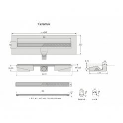 Душевой лоток Berges Wasserhaus В1 Keramik 500 90116