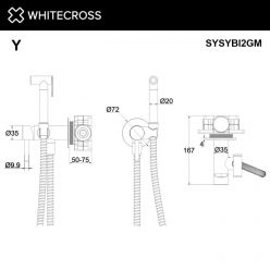 Гигиенический душ со смесителем Whitecross Y gunmetal SYSYBI2GM, цвет оружейная сталь