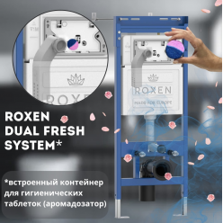 Инсталляция для подвесного унитаза Roxen StounFix Slim 710200 с клавишей смыва Caspia 410280B