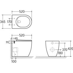 Комплект 5 в 1 Roxen StounFix Slim 966869 для приставного унитаза