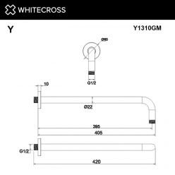 Держатель верхнего душа Whitecross Y gunmetal Y1310GM, 40 см, цвет оружейная сталь