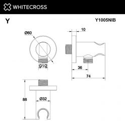 Шланговое подключение Whitecross Y brushed nickel Y1005NIB, цвет никель брашированный