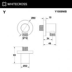 Шланговое подключение Whitecross Y brushed nickel Y1008NIB, цвет никель брашированный