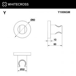 Держатель душа Whitecross Y gunmetal Y1006GM, цвет оружейная сталь