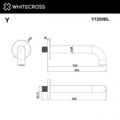 Излив Whitecross Y black Y1200BL для ванны, цвет черный матовый