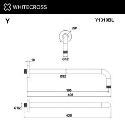 Держатель верхнего душа Whitecross Y black Y1310BL, 40 см, цвет черный матовый