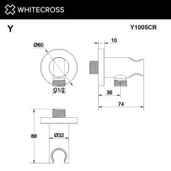 Шланговое подключение Whitecross Y chrome Y1005CR, с держателем, цвет хром