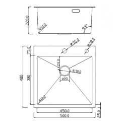 Мойка кухонная Roxen Simple 560220-50B 50x48 графит