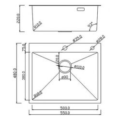 Мойка кухонная Roxen Simple 560220-55 55x50 сатин