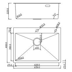 Мойка кухонная Roxen Simple 560220-65B 65х48 графит