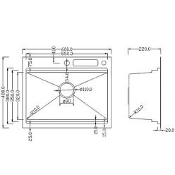 Мойка кухонная Roxen Stage 560250-60B 60x48 PVD black