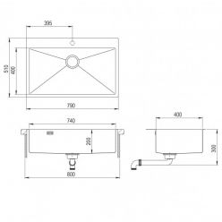 Мойка кухонная AquaSanita Steel AIR 100 M-T graphite