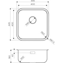 Мойка кухонная Omoikiri Omi 44-U/I-IN Quadro нержавеющая сталь