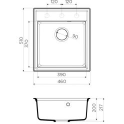 Мойка кухонная Omoikiri Daisen 46-BL черный