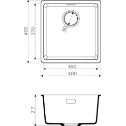 Мойка кухонная Omoikiri Kata 40-U-BL черный