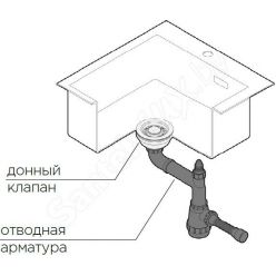 Мойка кухонная Omoikiri Kata 54-U-BL 54x42 черный