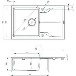 Мойка кухонная Deante Andante ZQN_5113 78x49 бежевый