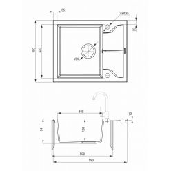 Мойка кухонная Deante Andante 59x49 черный