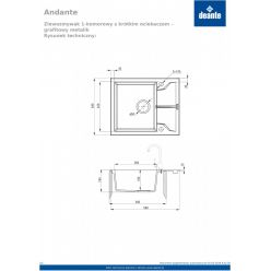 Мойка кухонная Deante Andante ZQN_T113 78x49 антрацит