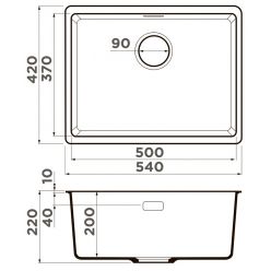 Мойка кухонная Omoikiri Kata 54-U-GR leningrad grey