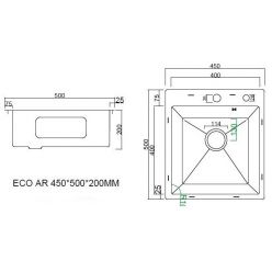 Мойка кухонная ARFEKA ECO AR 450*500 SATIN