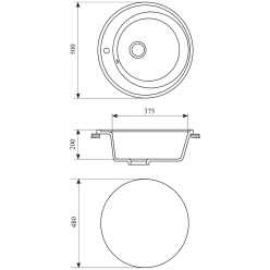 Мойка кухонная GS 02 308 черная