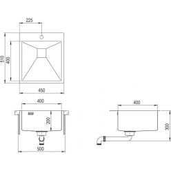 Мойка кухонная AquaSanita Steel AIR 100 X 45х51