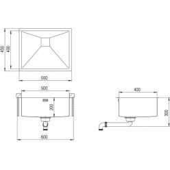 Мойка кухонная AquaSanita Steel DER 100 L 55х45