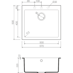 Мойка кухонная Omoikiri Bosen 57-BL 57x50 черный