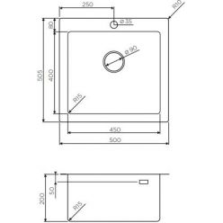 Мойка кухонная Omoikiri Amadare 50-IN 50,5x50 нержавеющая сталь