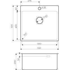 Мойка кухонная Omoikiri Amadare 55-IN 55x50,5 нержавеющая сталь