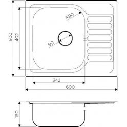 Мойка кухонная Omoikiri Kashiogawa 60-IN 60x50 нержавеющая сталь