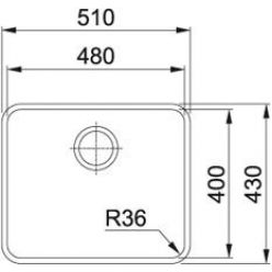 Мойка кухонная FRANKE ANX 110-48 51х43