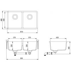 Мойка кухонная Aquasanita Arca SQA 200 710 W 81x48 Alba